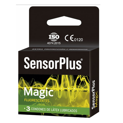 Preservativos Sensor Plus - Fluorescente caja 3 unid.